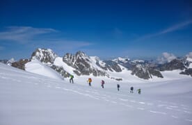 Gletschertrekking zwischen Pigne d'Arolla 3787m und Dent Blanche