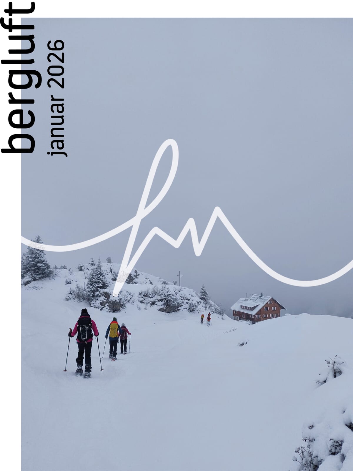 Lawinen Grundkurs: Eine Gruppe Tourengänger ist im Abstieg zur Lidernenhütte